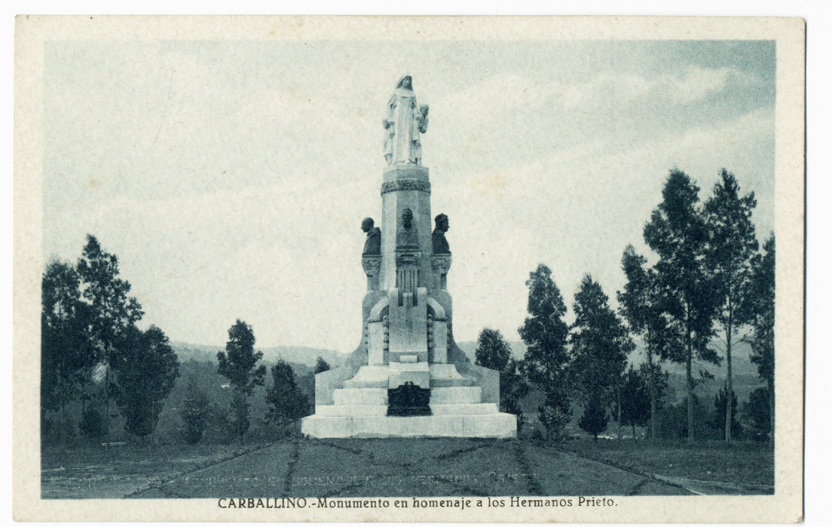 Ampliar: Estatua Irmns Prieto, Carballio, 1945