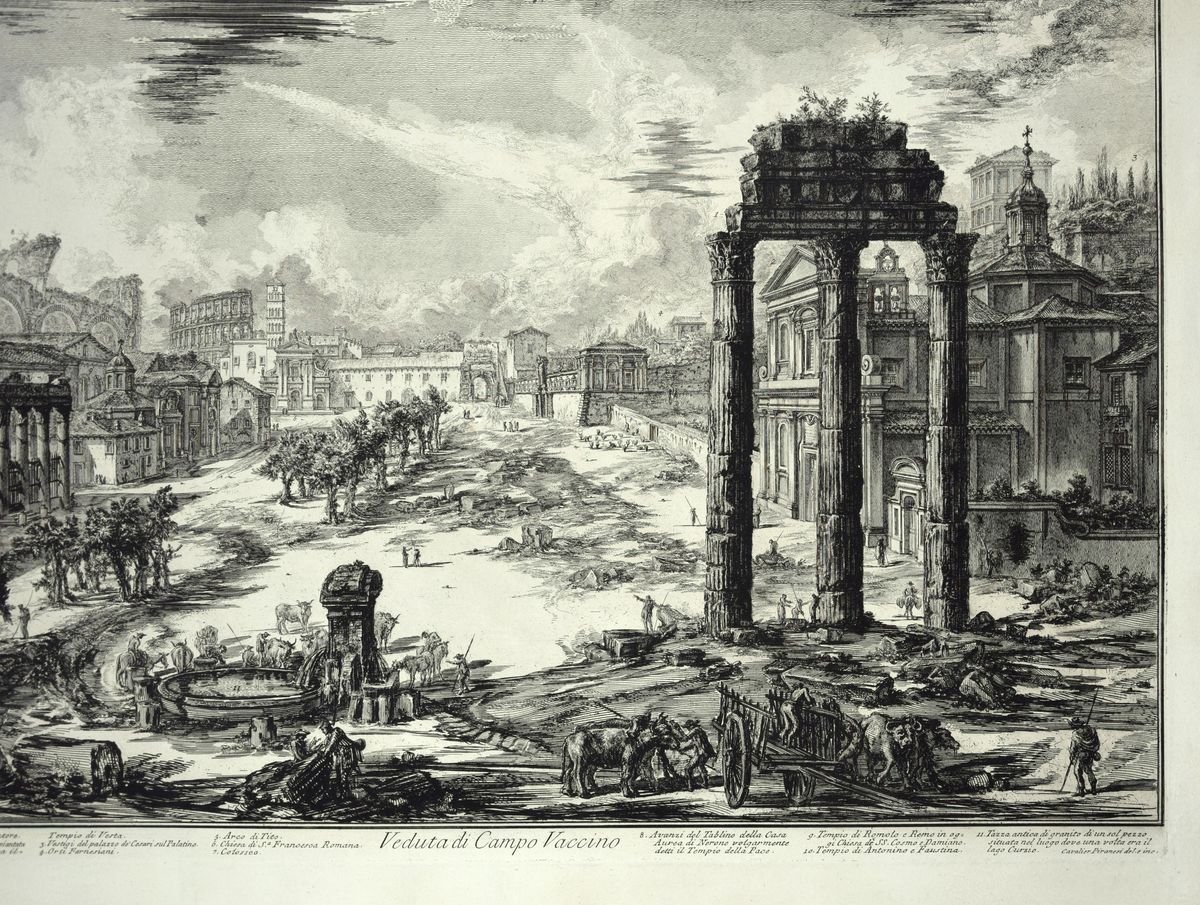 Ampliar: Foro Romano, gravado de Piranesi, 1772